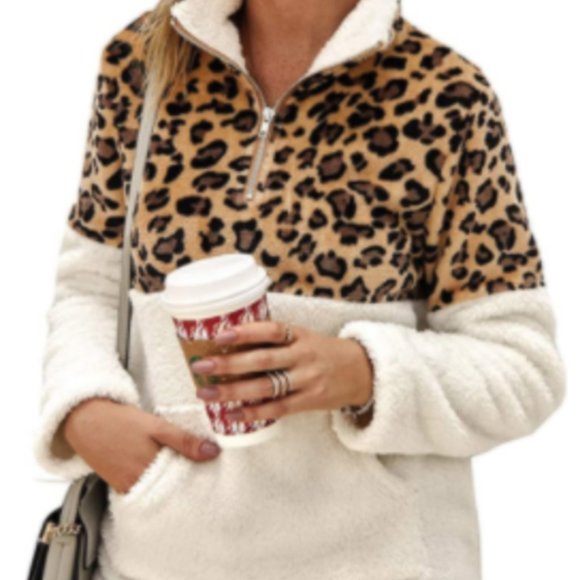 Sherpa Cheetah Print Sweatshirt - Picture 3 of 6